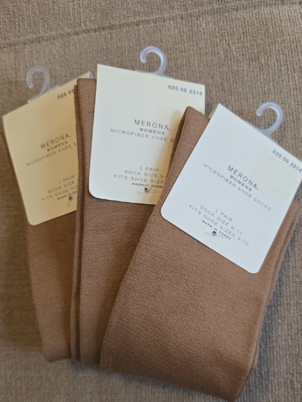 3pr- Merona Tan Microfiber Knee Socks